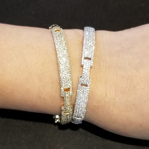 NEW Bling Micro Pave CZ all around Bracelet - Picture 2 of 14